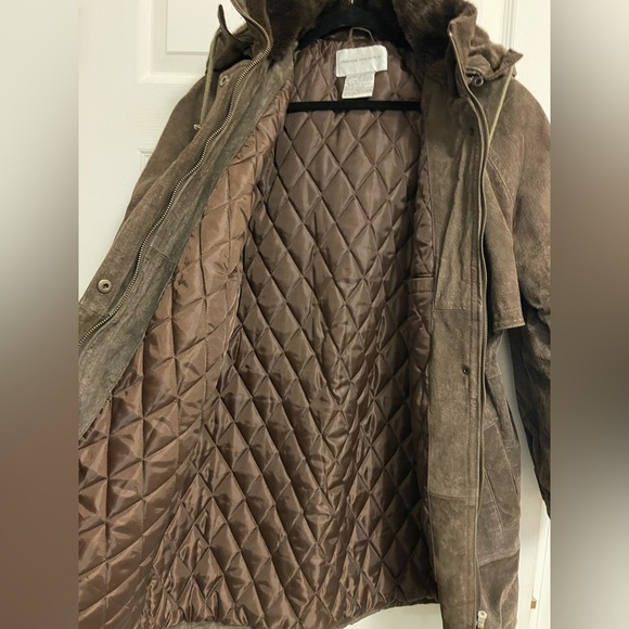 Premier Vintage Women's Suede Leather Utility Jacket in Brown - Picture 5 of 11